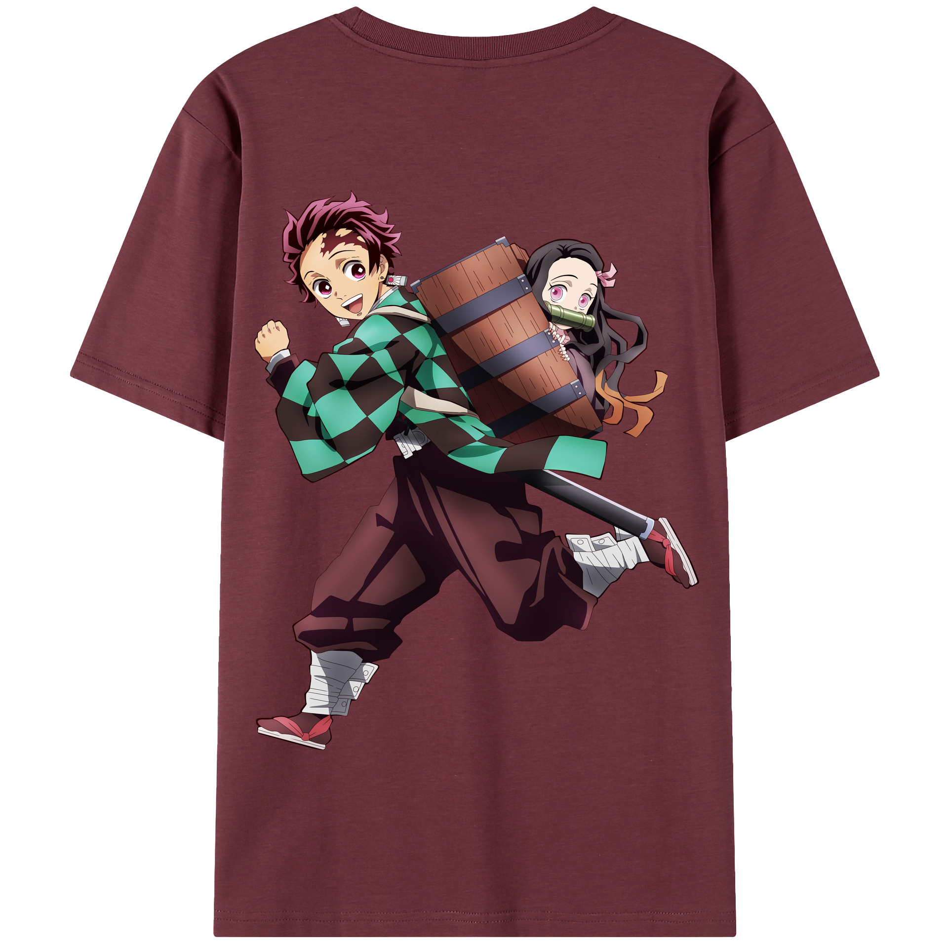（画像用） 鬼滅の刃 竈門 炭治郎／かまど たんじろう Kamado Tanjirou 綿100％半袖Tシャツ（背面プリント）
